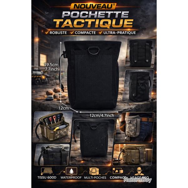 Pochette Tactique Multi-Rangement �tanche Molle 3-5L Couleur Noir