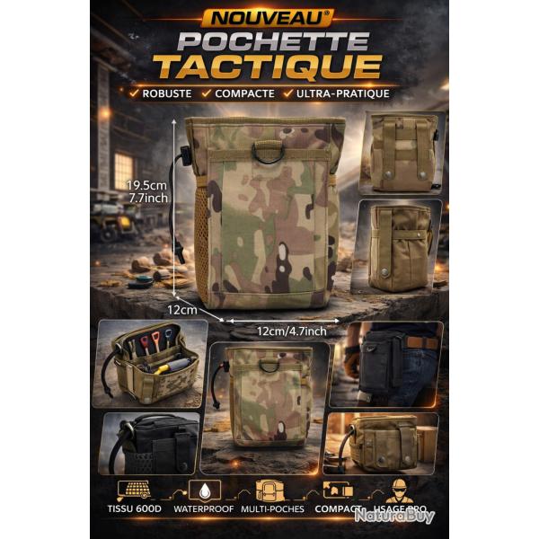 Pochette Tactique Multi-Rangement �tanche Molle 3-5L Couleur CP