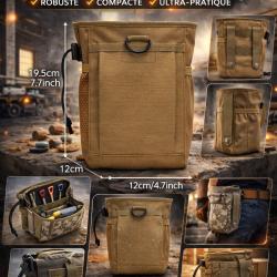 Pochette Tactique Multi-Rangement &Eacute;tanche Molle 3-5L Couleur Kaki