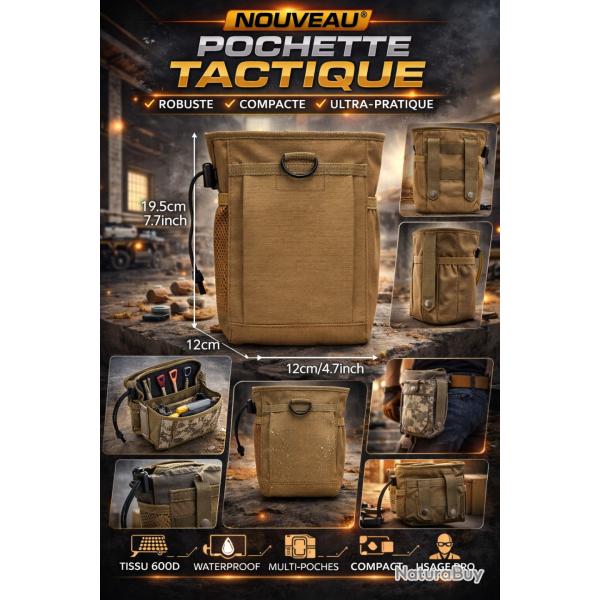 Pochette Tactique Multi-Rangement �tanche Molle 3-5L Couleur Kaki