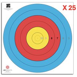 Lot de 25 blasons 80cm - 6 zones pour arcs &agrave; poulies