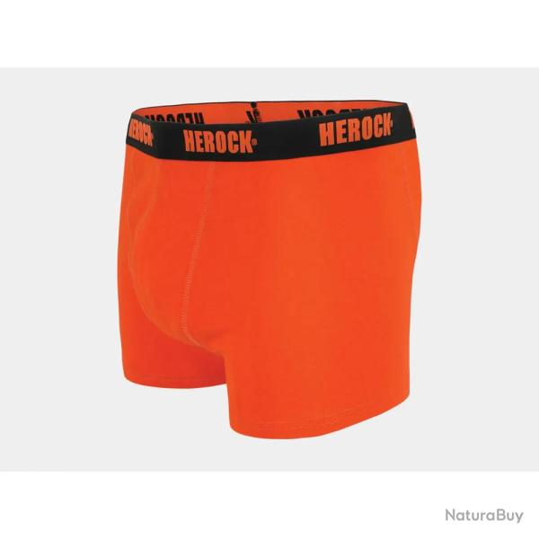 Pack 3 Boxers Homme Gorik Herock� - Gris, Noir, Orange - Coton �lasthanne L / XL