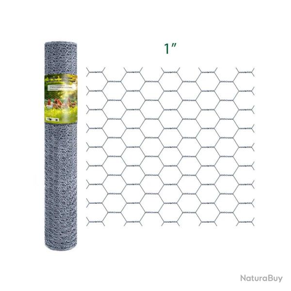 Grillage hexagonal galvanis� maille 25 mm - Hauteur 0,50 m - Rouleau de 25 m