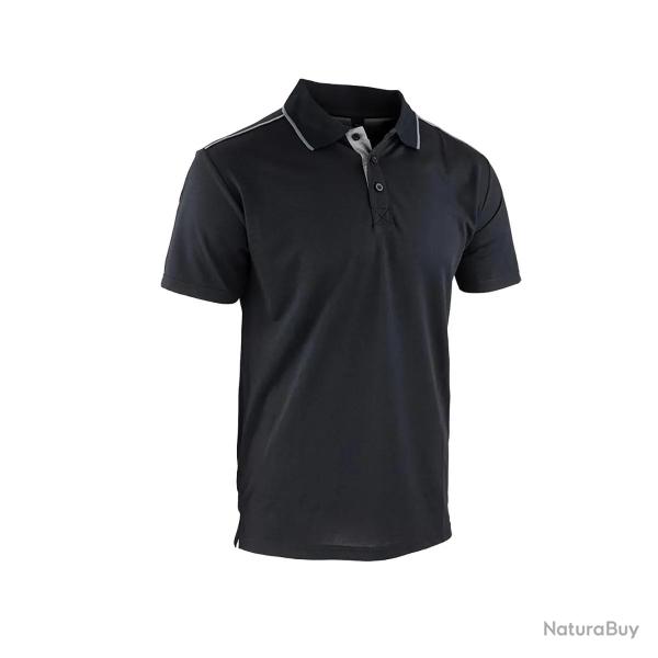 Polo Homme LMA� Noir - Manches Courtes Col Chemise 3XL