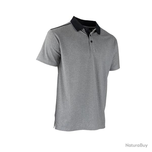 Polo Homme LMA� Gris Chin� Manches Courtes Col Chemise