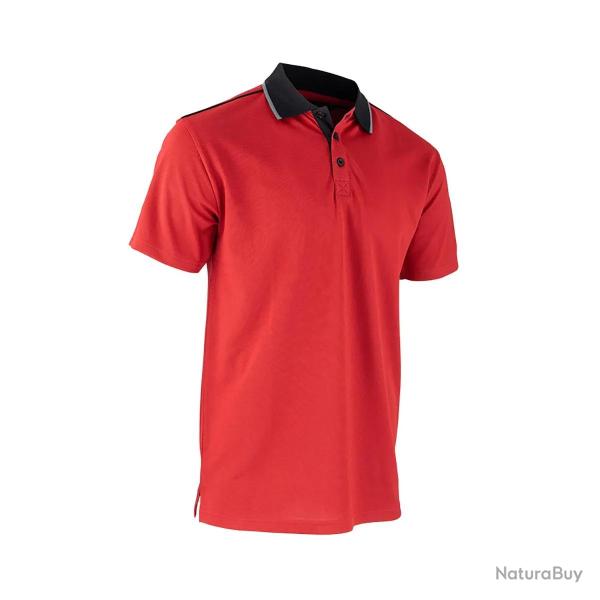 Polo Homme LMA� Rouge Manches Courtes Col Chemise Coton Polyester