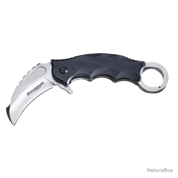 Couteau Alpha Kilo - Lame Karambit 7 cm en Acier 440A - Manche G10 Noir