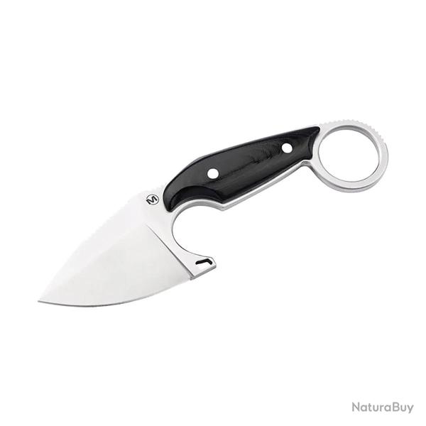 Couteau Enki - Lame Drop Point 5,8 cm en Acier 440B avec Manche Micarta Noir