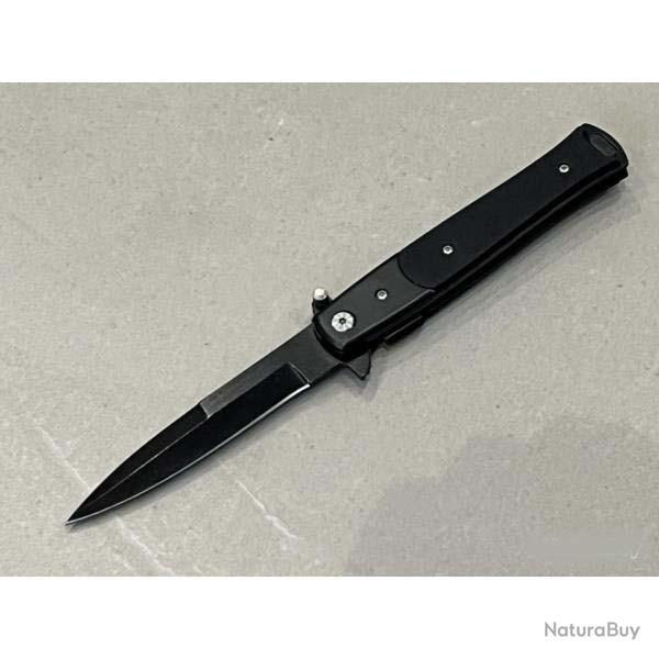 Stiletto Couteau ouverture assist�e Mafia Milano Lame Acier 440 Manche acier / ABS