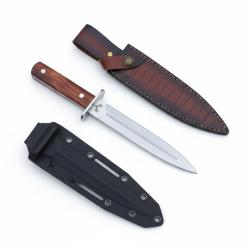 Dague DUFOUR FRANCE: L'&Eacute;pine - Sp&eacute;cial Battue & Sanglier - Acier Inox & Rosewood