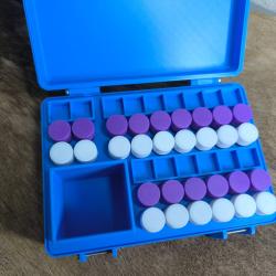 Boite grand mod&egrave;le pour 15 tirs armes anciennes avec 30 tubes &eacute;tanche bleu