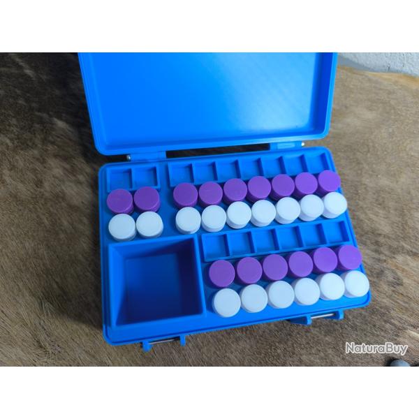 Boite grand mod�le pour 15 tirs armes anciennes avec 30 tubes �tanche bleu