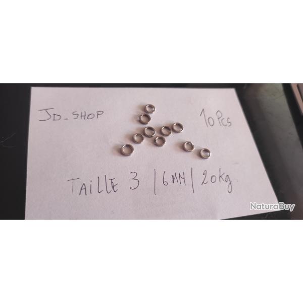 Anneaux bris�s 10 pi�ces taille 3 6mm 20kg pour la p�che en mer et eau douce