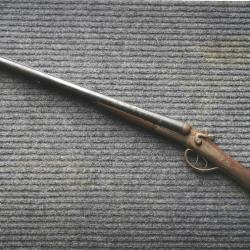 Fusil juxtapos&eacute; &agrave; percussion - artisanat Belge - calibre 12 - d&eacute;coration ou &agrave; r&eacute;parer