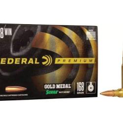 Cartouches FEDERAL BTHP Sierra Matchking - cal:308Win - 168gr - Boite de 20