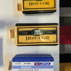 3 bo&icirc;tes de 100 ogives calibre 30