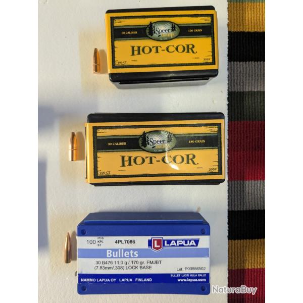 3 bo�tes de 100 ogives calibre 30