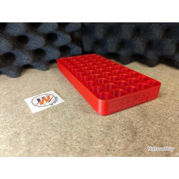 Plateau pour Rechargement - Calibre 44 mag Rangement pour 50 cartouches ROUGE