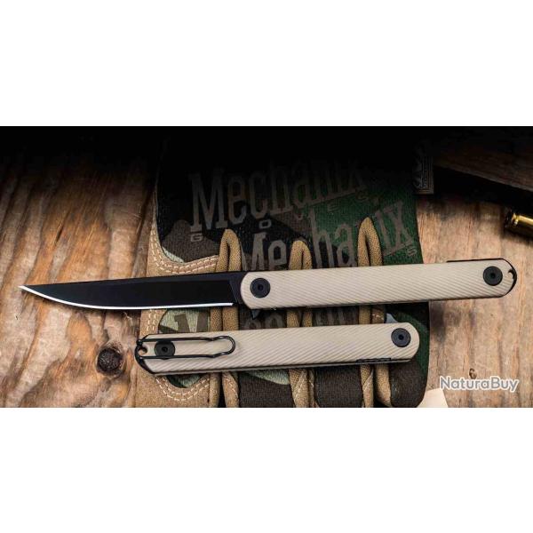 Couteau Spartan Blades Nemec Lame Acier CPM-S35VN Black Manche Tan GFN Liner Lock SFBL12TN
