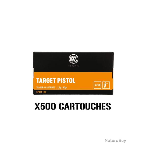 LOT DE 500 CARTOUCHES RWS .22LR TARGET PISTOL
