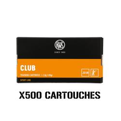 LOT DE 500 CARTOUCHES RWS .22LR CLUB