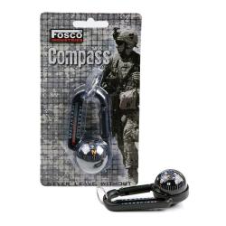 Mousqueton avec boussole et thermom&egrave;tre