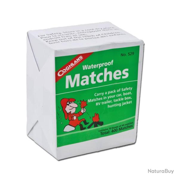 Lot de 10 bo�tes de 40 allumettes imperm�ables