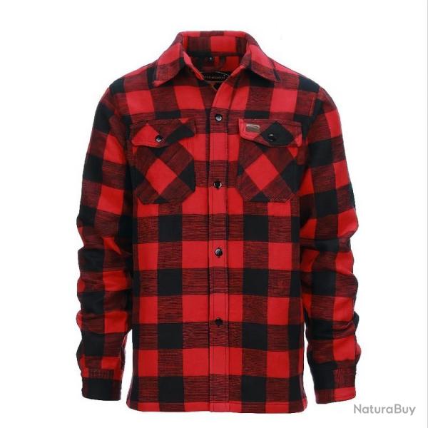 Chemise �paisse � carreaux. type bucheron. couleur rouge et noir