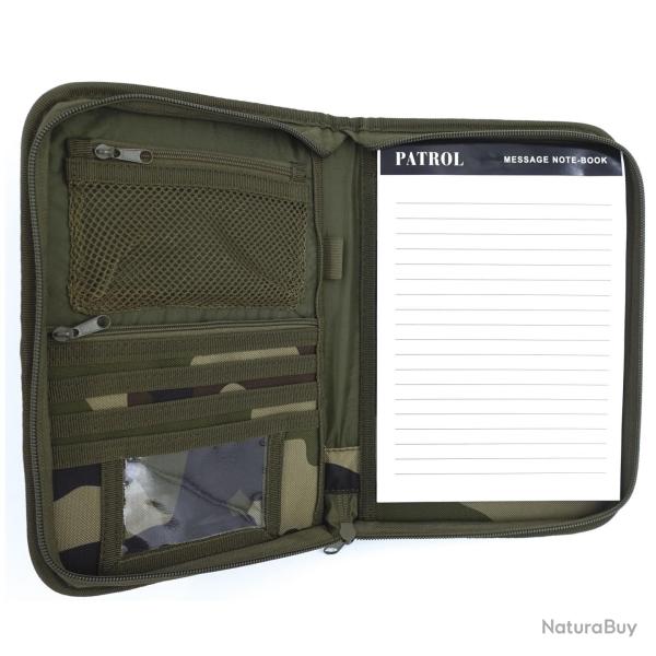Pochette militaire porte-documents avec bloc-notes A5