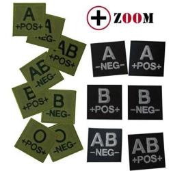 Ecusson feutre groupe sanguin dos auto-agrippant - A Moins Noir