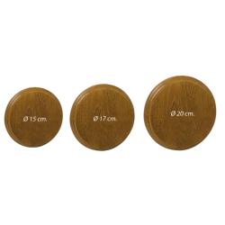 Ecusson en ch&ecirc;ne pour gr&egrave;s et d&eacute;fenses de sanglier - Diam.17 cm