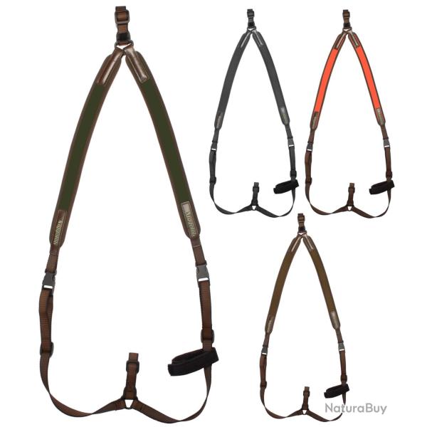 Bretelles en n�opr�ne type ''SAC � DOS'' pour carabine - Niggeloh - Marron