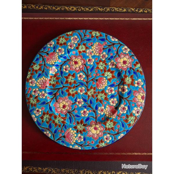 Plat en �maux de Longwy 28,5 cm