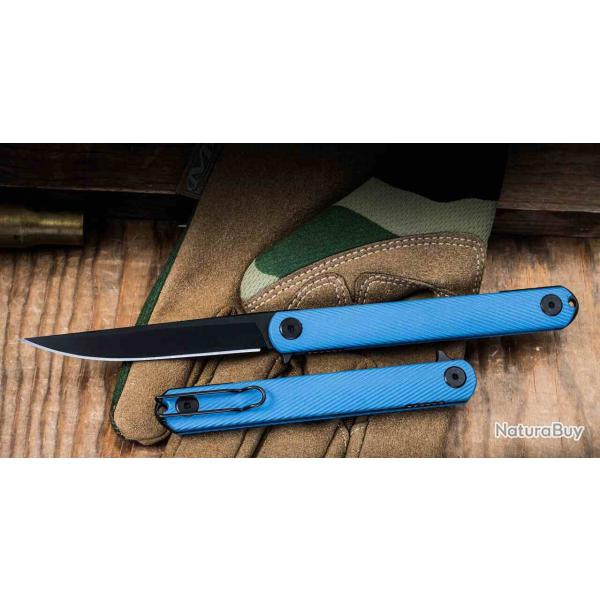 Couteau Spartan Blades Nemec Lame Acier CPM-S35VN Black Manche Blue GFN Liner Lock SFBL12BL