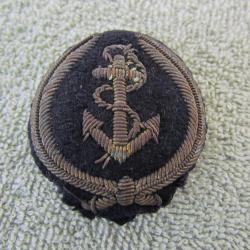INSIGNE TISSU ANCIEN DE CASQUETTE D'OFFICIER DE MARINE FRANCAISE