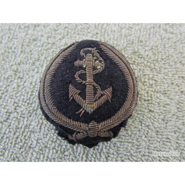 INSIGNE TISSU ANCIEN DE CASQUETTE D'OFFICIER DE MARINE FRANCAISE