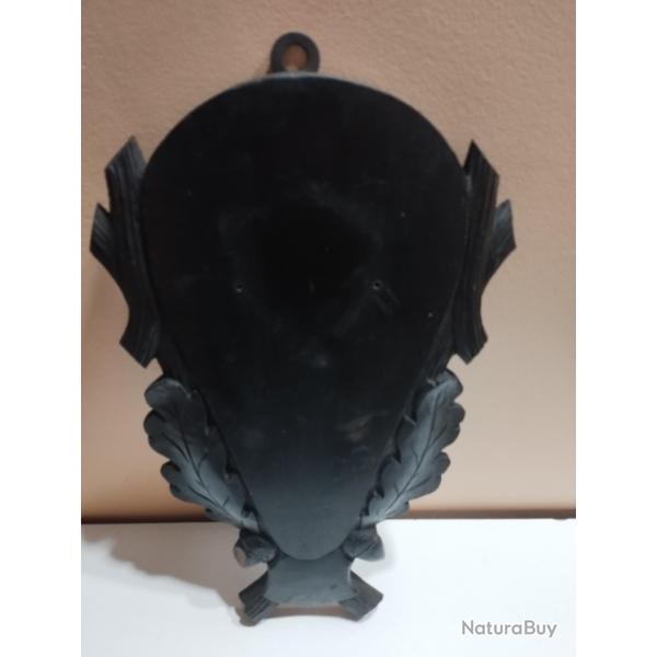 ECUSSON BOIS FEUILLES DE CH�NE 39X23CM POUR TROPHEE CHASSE CERF CHEVREUIL