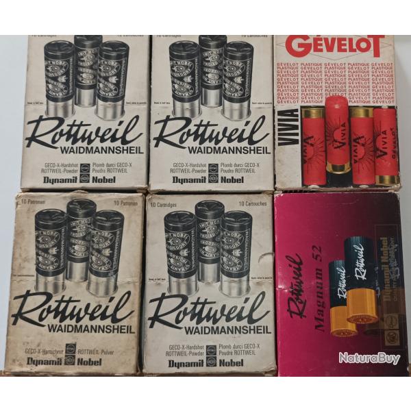 Lot 6 boites de cartouches calibre 20