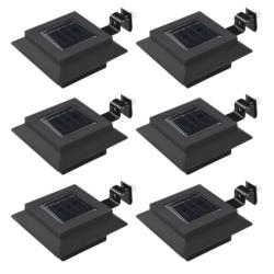Lampes solaires LED ext&eacute;rieur noir 12x6,5 cm &eacute;clairage automatique 6 pcs