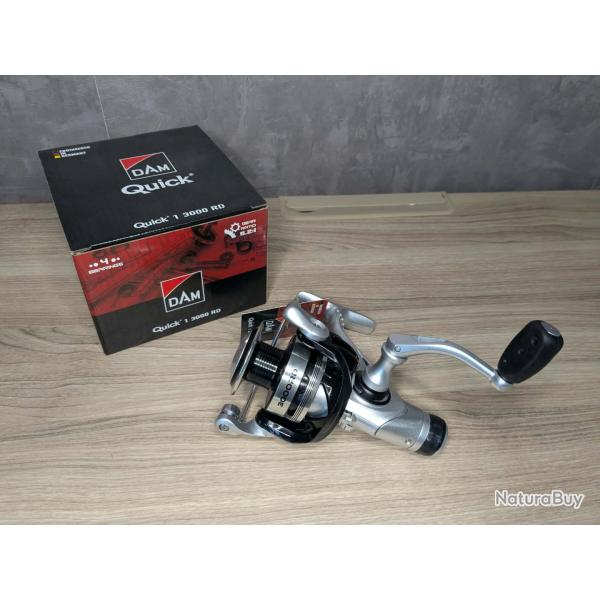 Moulinet Quick 1 3000 RD 3+1 BB - DAM - 351gr - 4 roulements � bille - Rapport 5,2:1 - 280m/0,25mm
