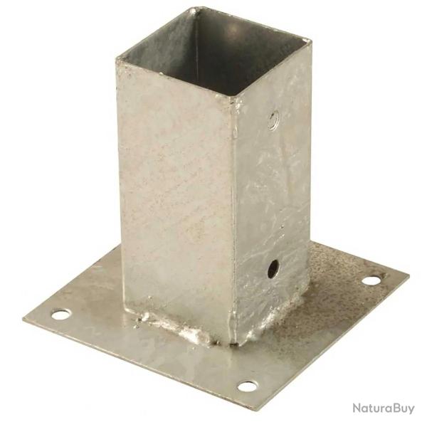 Support de poteau plat en acier galvanis� 7,1x7,1cm - Fixation � visser