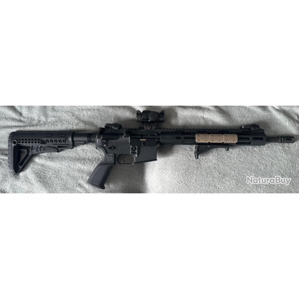 LDT - Carabine type AR15 15 L4 14,5'' 223 Rem + point rouge Falke version S + 2 chargeurs + mallette