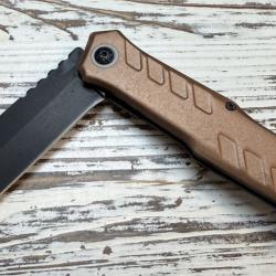 Couteau Tactical Urban MTech A/O Lame Tanto Acier 3Cr13 Manche Alu Gray Linerlock Brise Vitres Clip