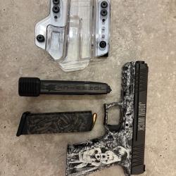 Pistolet Polymer 80 PFS9 custom John wick cal 9&times;19+holster transparent