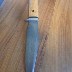 Superbe bowie forge damas couche 90cmv8/15n20 manche loupe de robinier