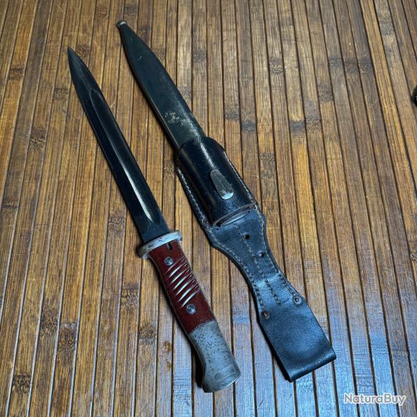 BA�ONNETTE ALLEMANDE MAUSER K98 AVEC FOURREAU ET GOUSSET CUIR