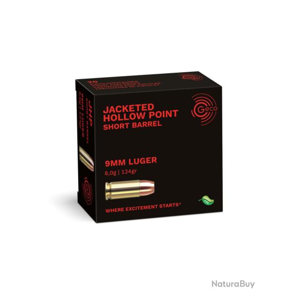 CARTOUCHES GECO 9x19 124gr JHP x20