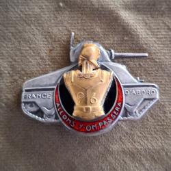 WW2 INSIGNE 96e BATAILLON DU G&Eacute;NIE ORIGINAL  58e DIVISION BLINDEE ARTHUS BERTRAND