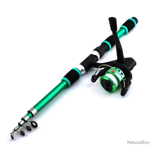 Ensemble de canne � p�che, Kits complets avec canne � p�che t�lescopique et moulinet rotatif,