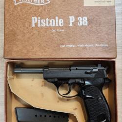Pistolet WALTHER P38/P1 - Cal. 9x19 - Ulm/Do 1963 - Boite origine, 2 chargeurs (Occasion excellent &eacute;